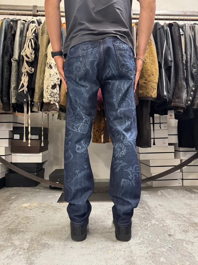 Gucci Navy Brut Floral Denim Jeans - Image 2