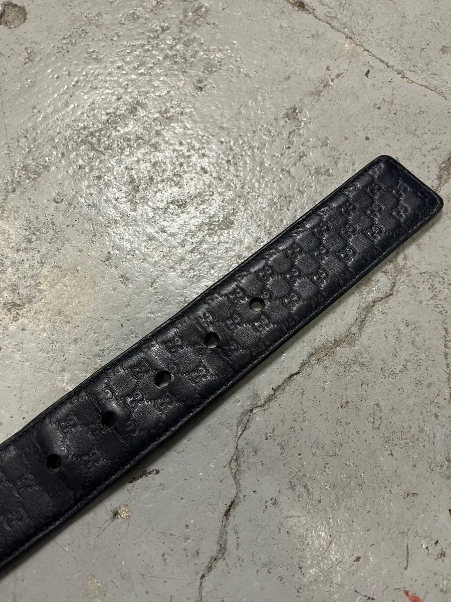Gucci Navy Propaganda Leather Belt - Image 8