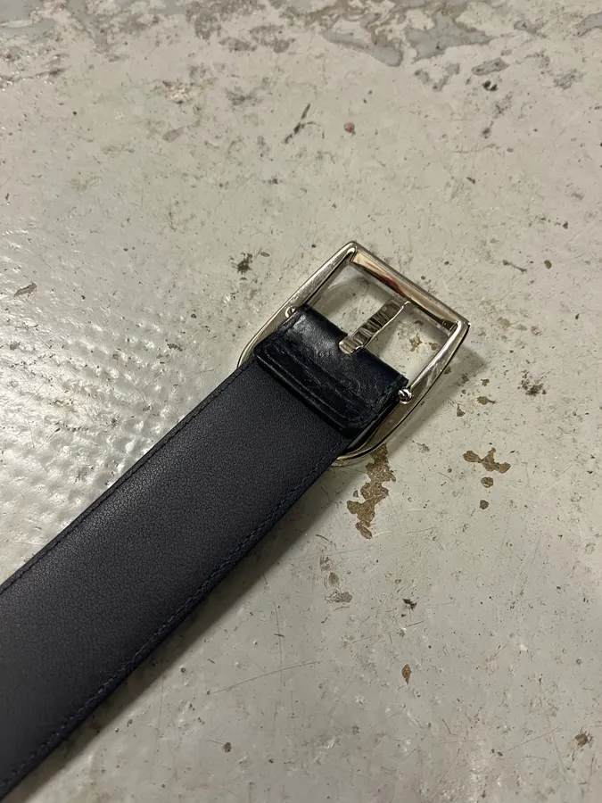Gucci Navy Propaganda Leather Belt - Image 9