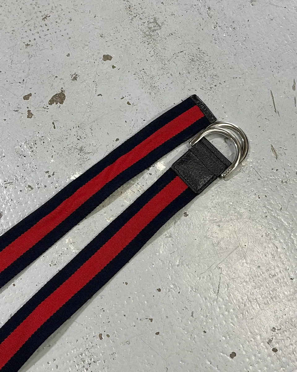 Gucci Navy & Red Canvas Belt - Image 2