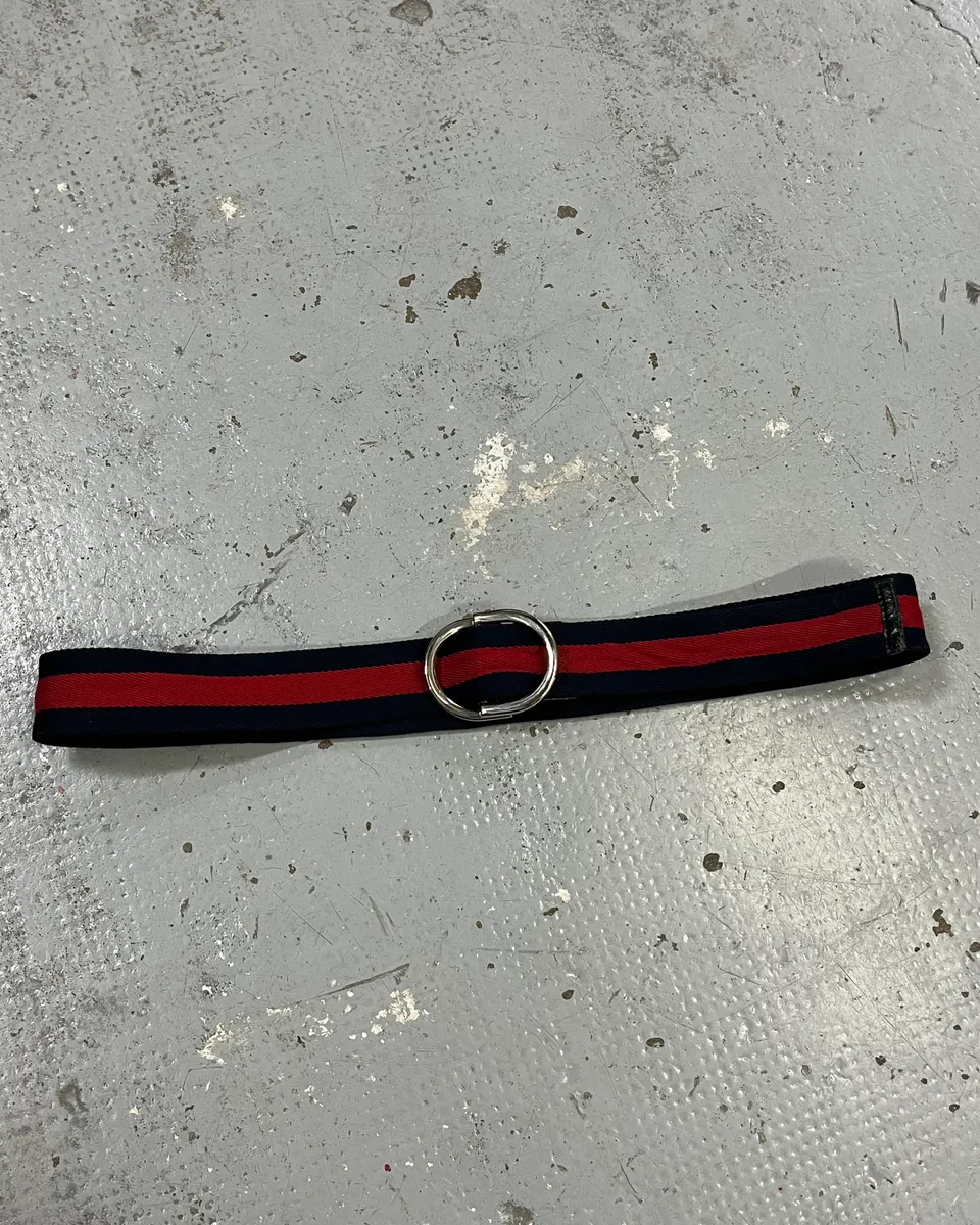 Gucci Navy & Red Canvas Belt - Image 7