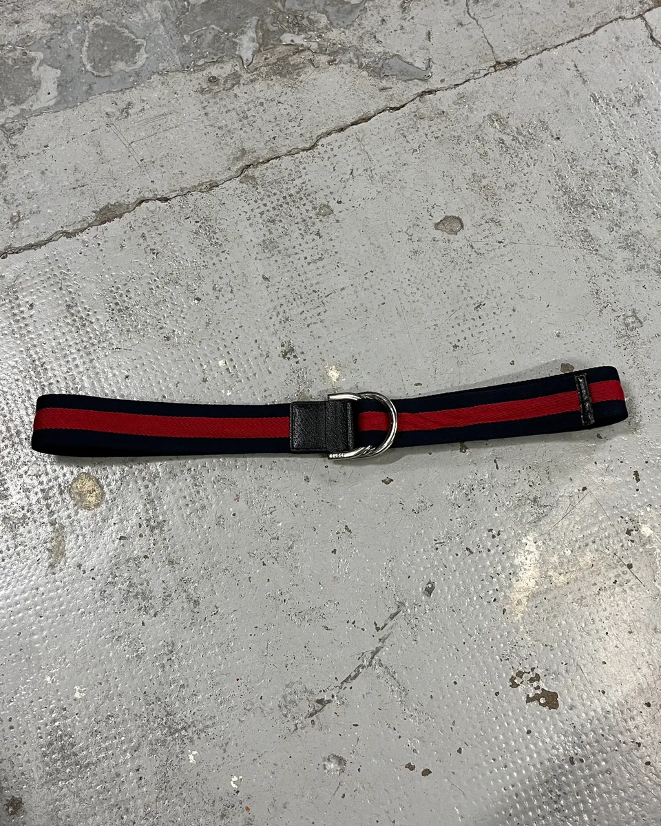 Gucci Navy & Red Canvas Belt - Image 8