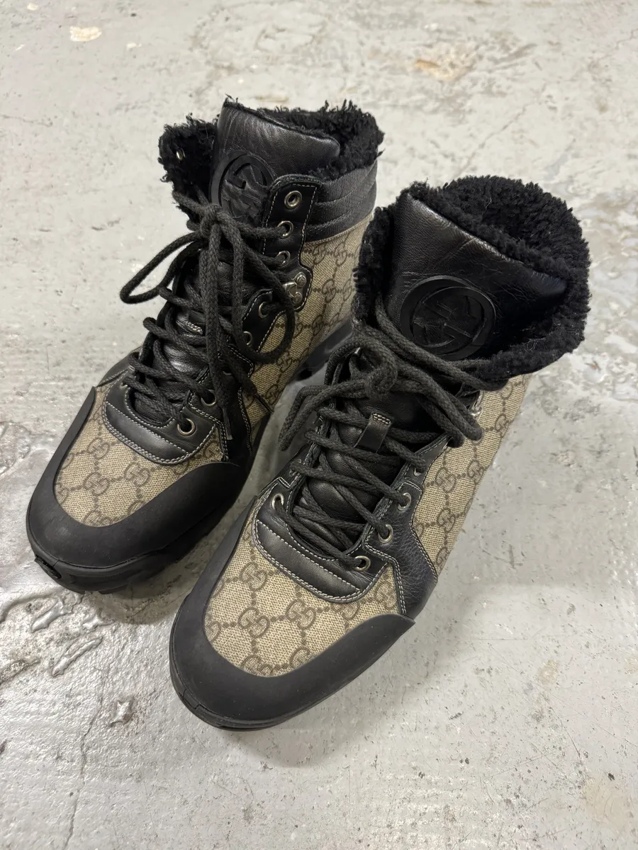 Gucci Nebraska Fur Propaganda High Shoes - Image 5