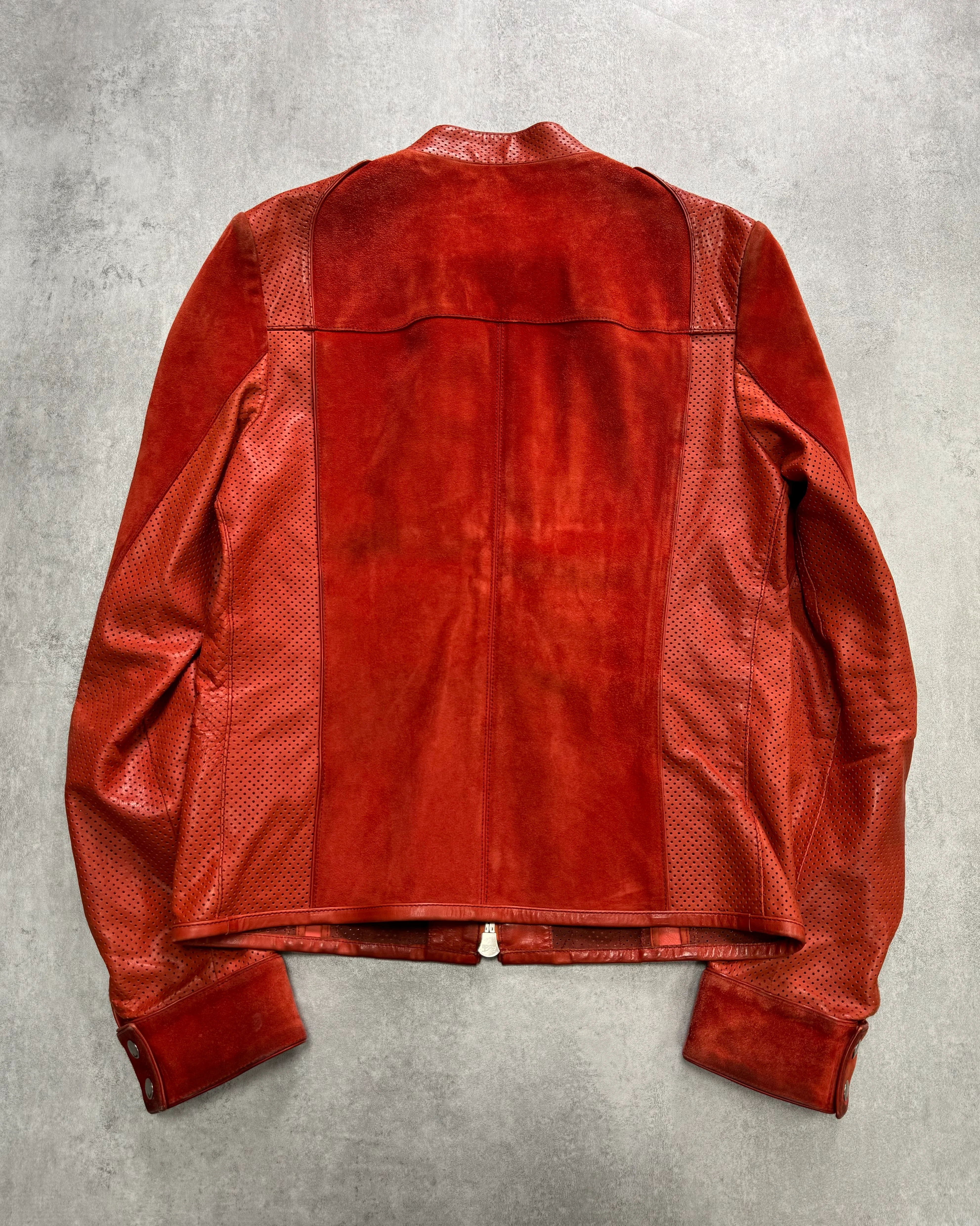Gucci Red Biker Leather Jacket (S) - Image 3