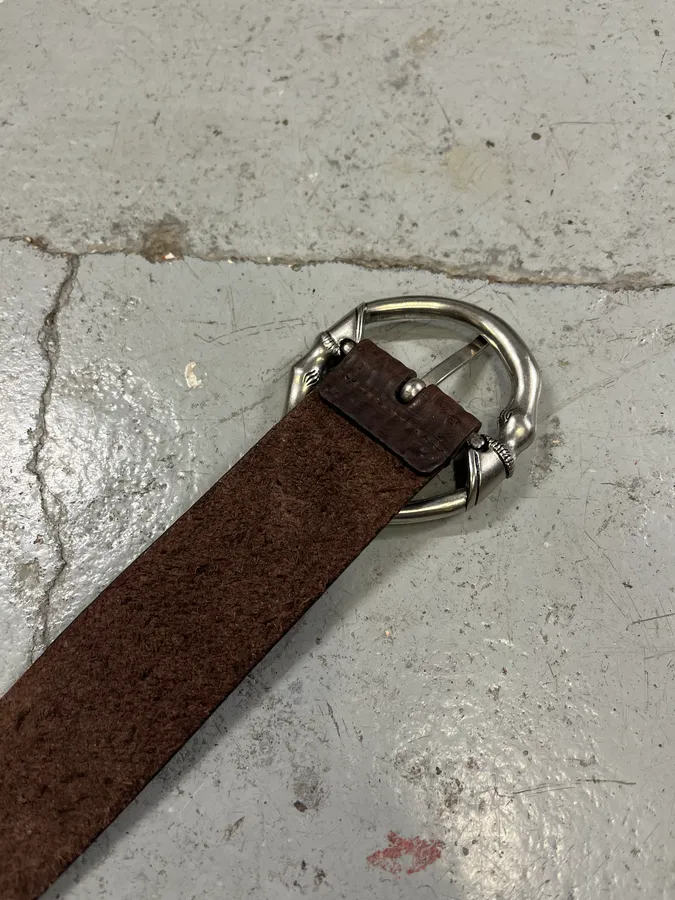 Gucci Signature Bones Buckle Brown Leather Belt - Image 8