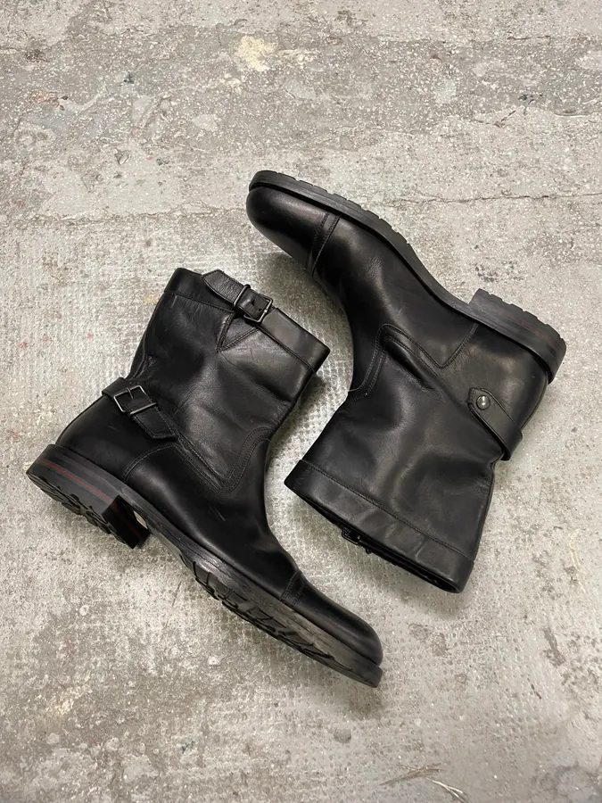 Gucci Straps Black Leather Boots - Image 3