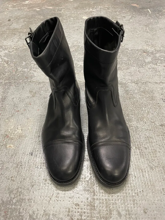 Gucci Straps Black Leather Boots - Image 4