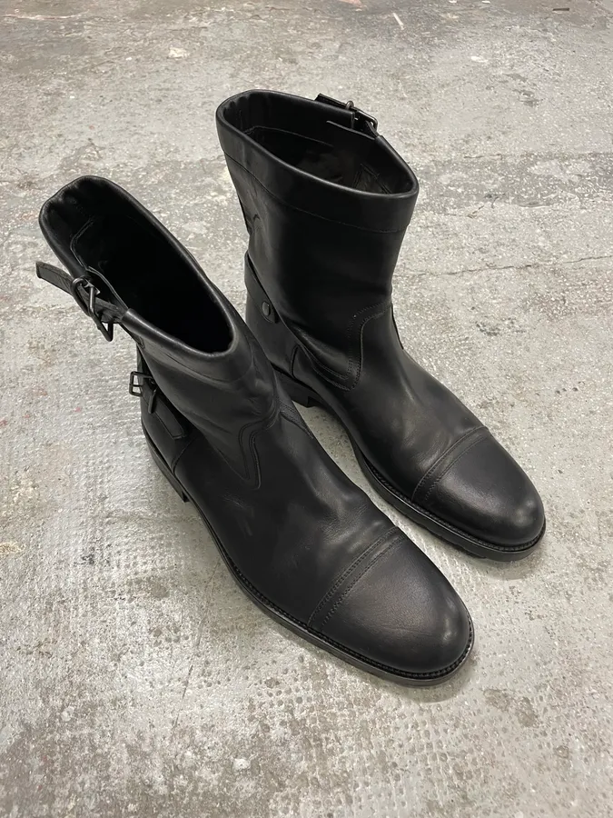 Gucci Straps Black Leather Boots - Image 6