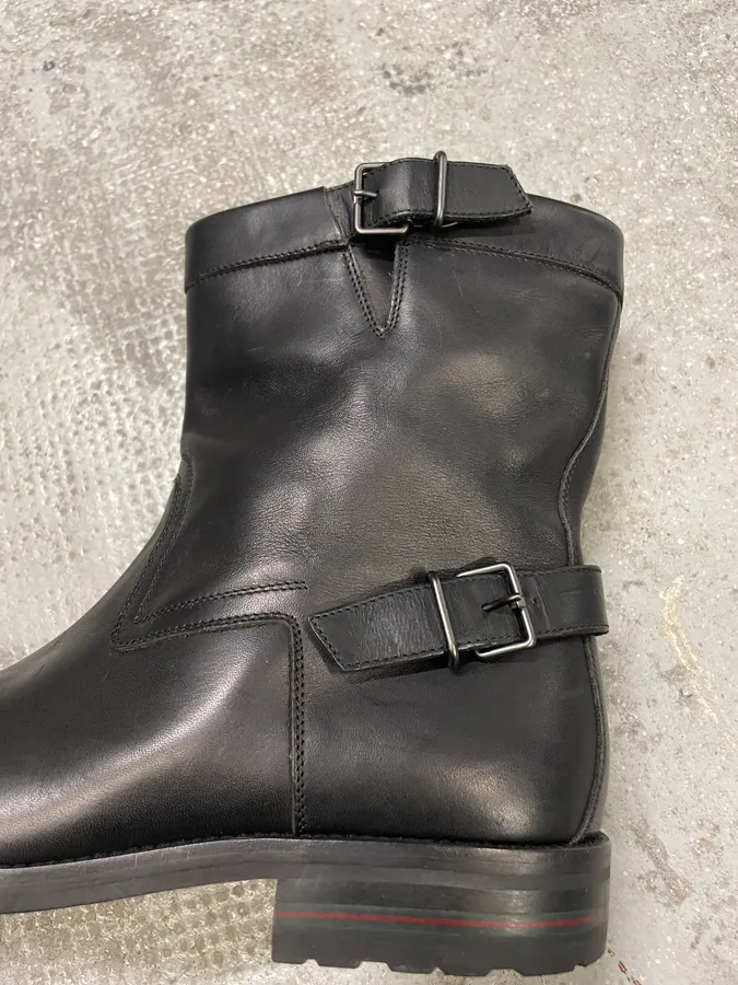 Gucci Straps Black Leather Boots - Image 7