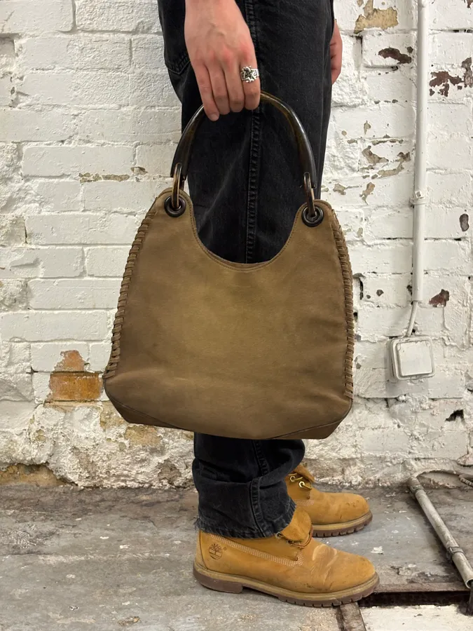Gucci Suede Camel Hobo Bag - Image 2