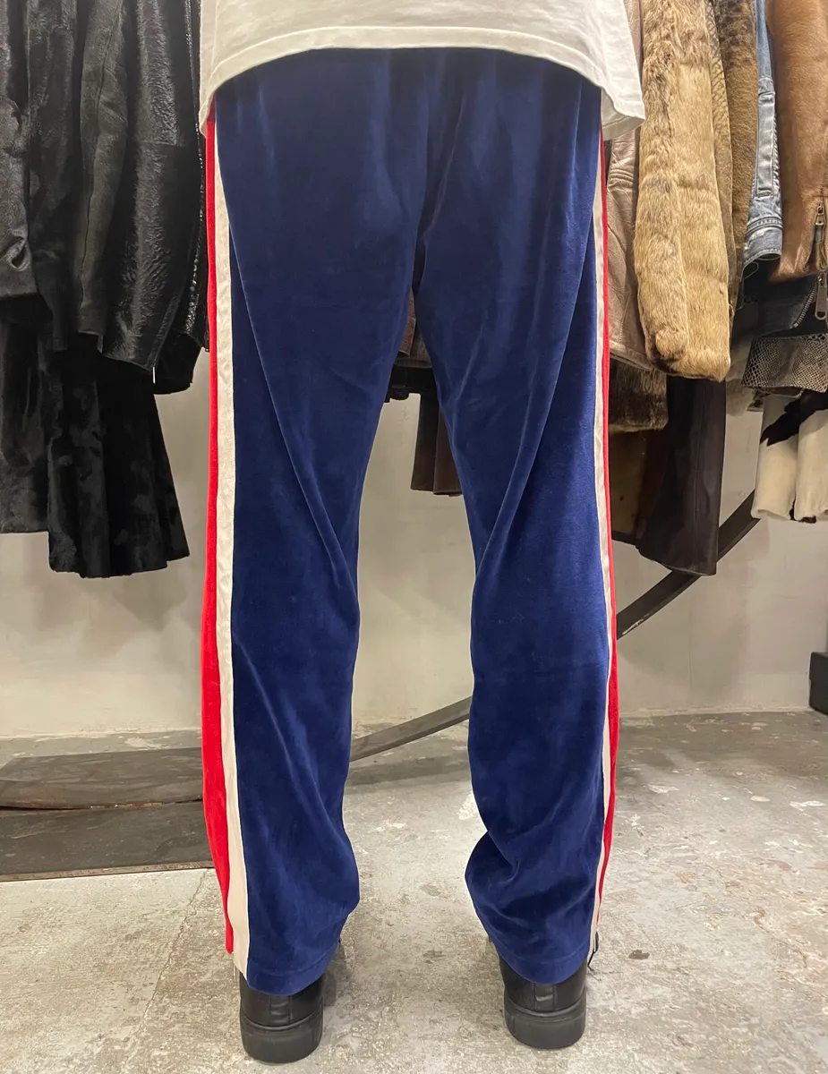 Gucci Velvet Propaganda Navy Joggers - Image 4
