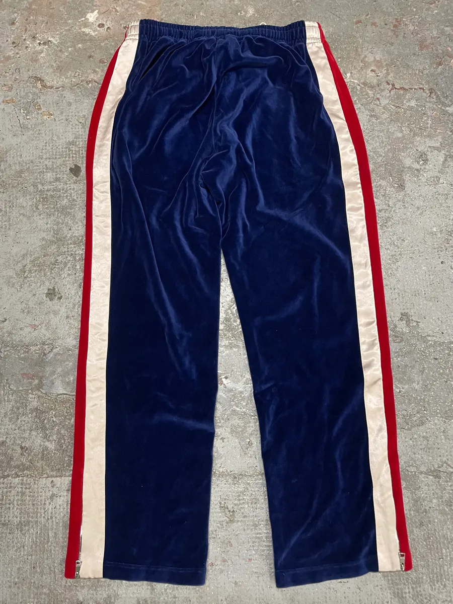 Gucci Velvet Propaganda Navy Joggers - Image 6