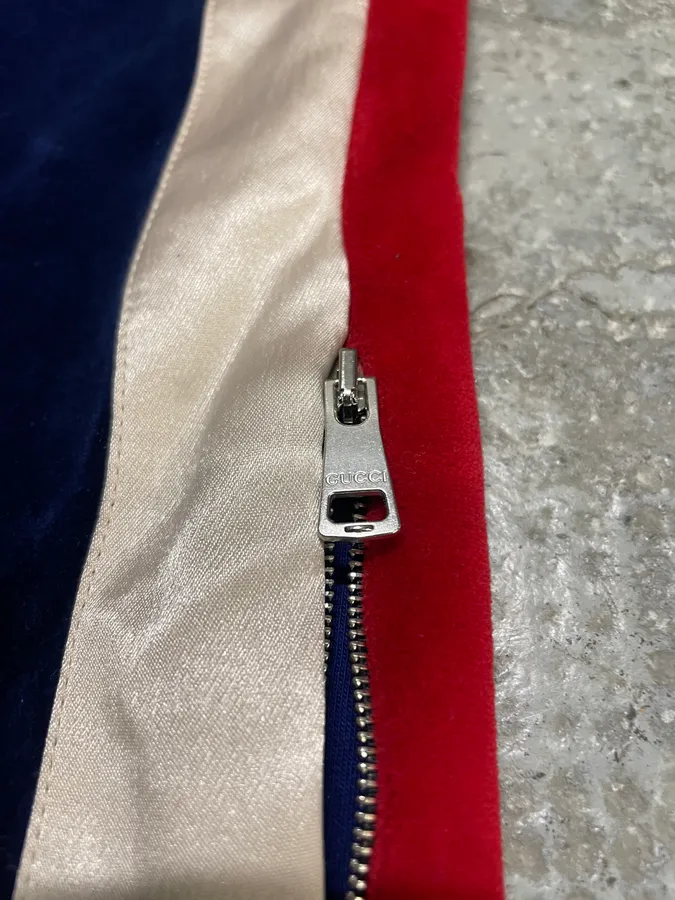 Gucci Velvet Propaganda Navy Joggers - Image 9