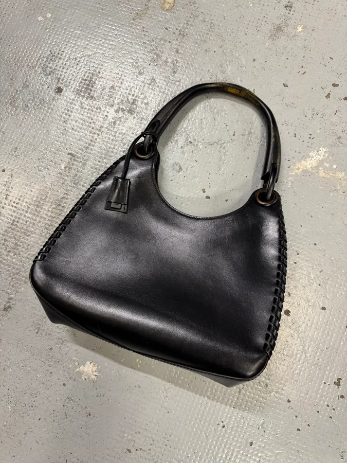 Gucci Whipstitched Bamboo Hobo Black Leather Hande Bag by Tom Ford - Image 4
