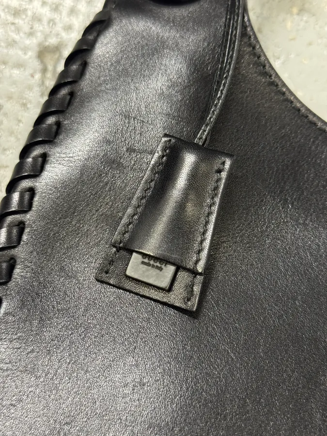 Gucci Whipstitched Bamboo Hobo Black Leather Hande Bag by Tom Ford - Image 5