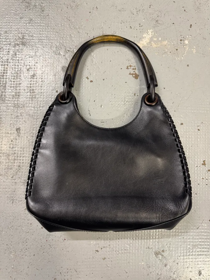 Gucci Whipstitched Bamboo Hobo Black Leather Hande Bag by Tom Ford - Image 6