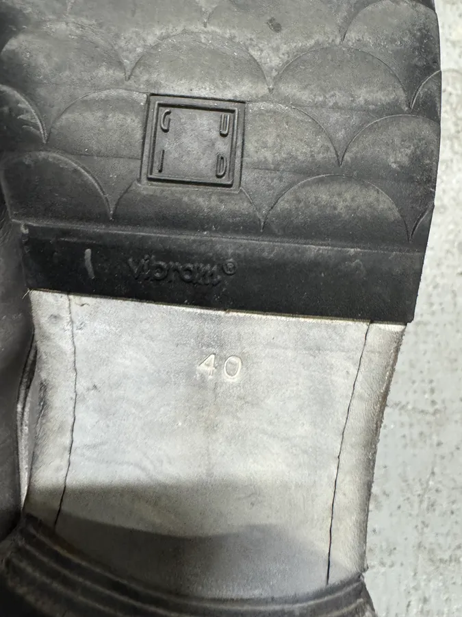 Guidi Grey Stone Leather Oversize Derby Shoes - Image 4