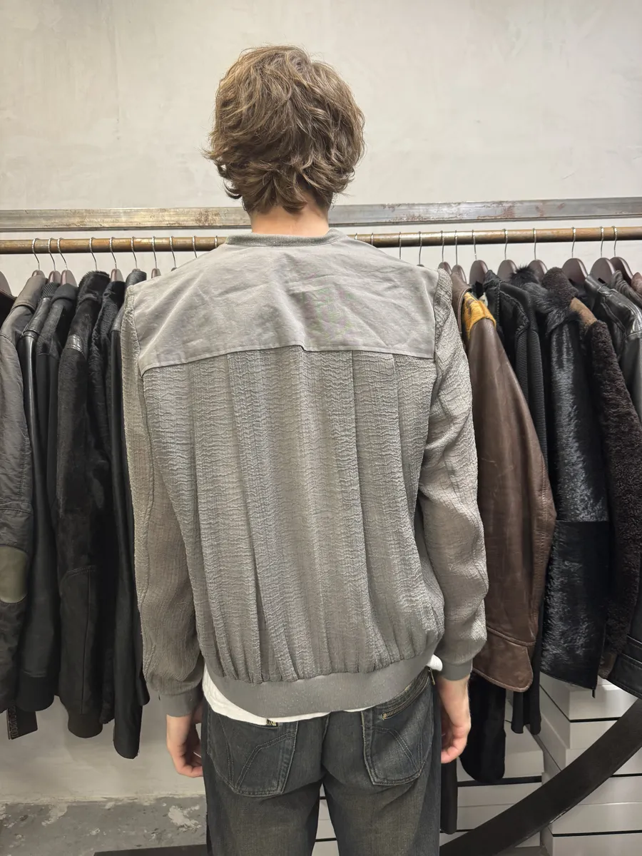 Helmut Lang Concrete Raw Grey Bomber Jacket - Image 3