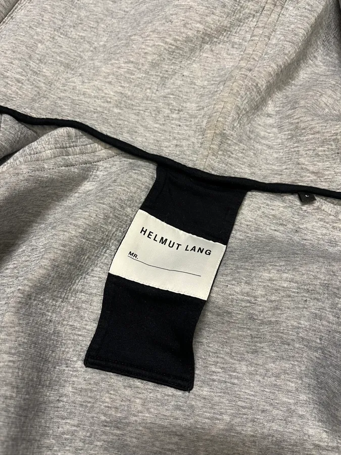Helmut Lang Grey Black Lined Zipped Hoodie - Image 11