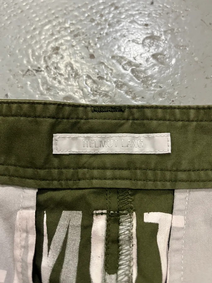 Helmut Lang Olive Military Multi Zips Cargo Pants - Image 10