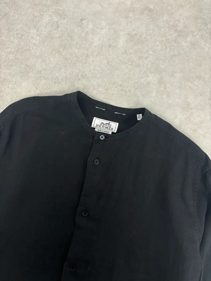 Hermès Black Linen Shirt - Image 4