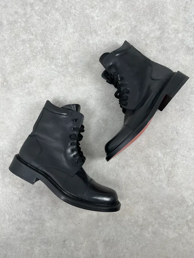 Iceberg Black High Leather Lace-Up Boots - Image 3