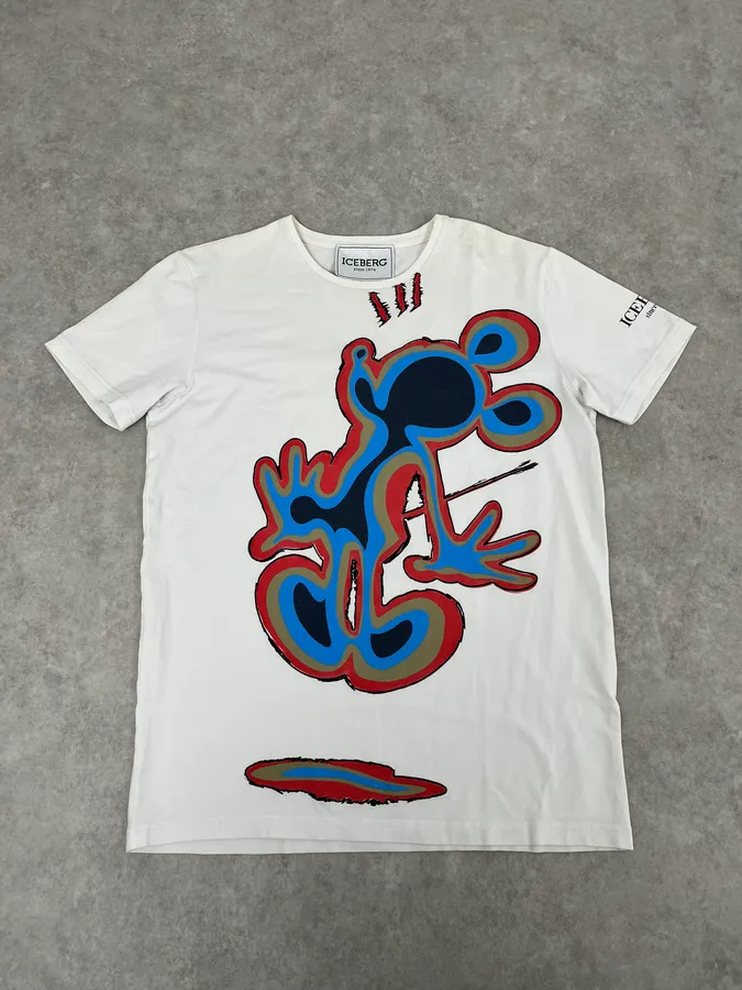 Iceberg Rainbow Graphics Mickey White T-Shirt