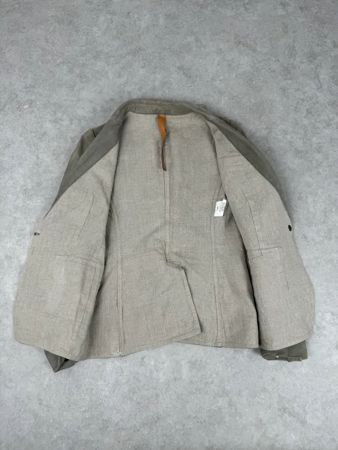 Isaac Sellam Beige Suede Lambskin Leather Blazer - Image 8