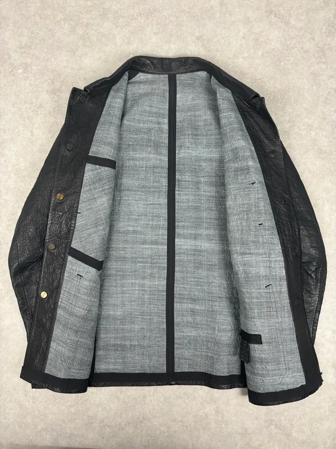 Isaac Sellam Black Premium Buttoned Leather Jacket - Image 7
