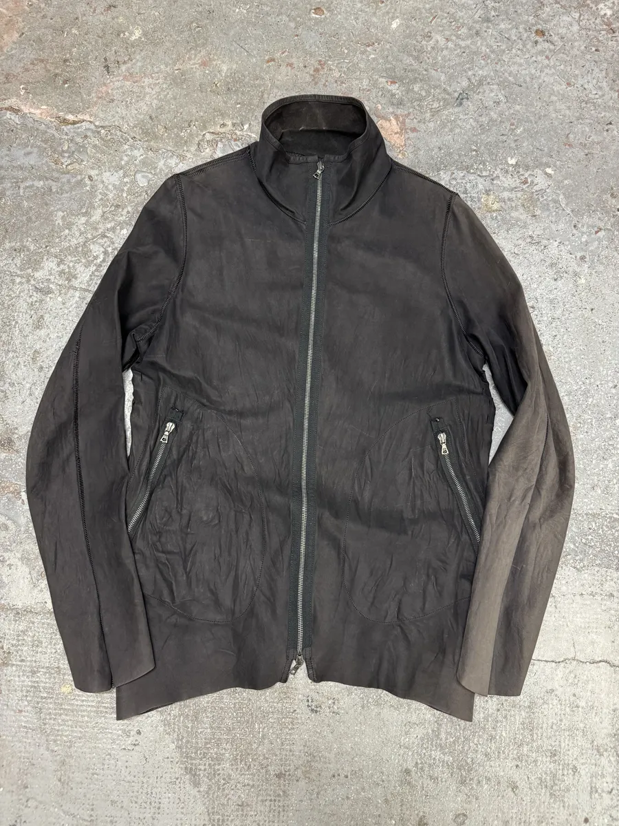 Isaac Sellam Black Suede Perforated Faded Leather Jacket - Image 7