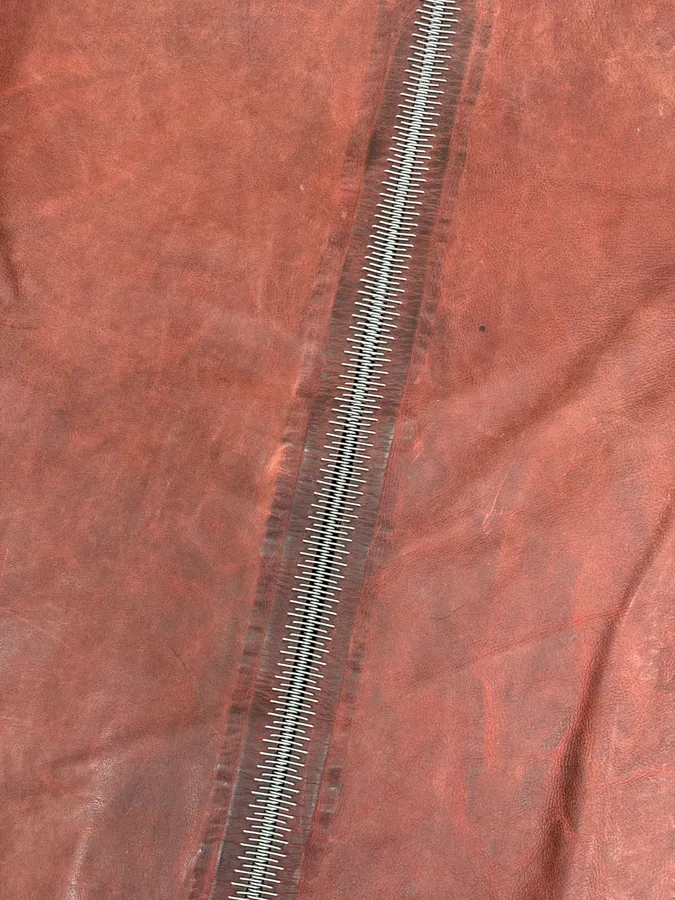 Isaac Sellam Bordeaux Leather Back-Zip Avant-Garde Jacket - Image 11