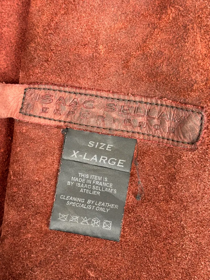 Isaac Sellam Bordeaux Leather Back-Zip Avant-Garde Jacket - Image 13