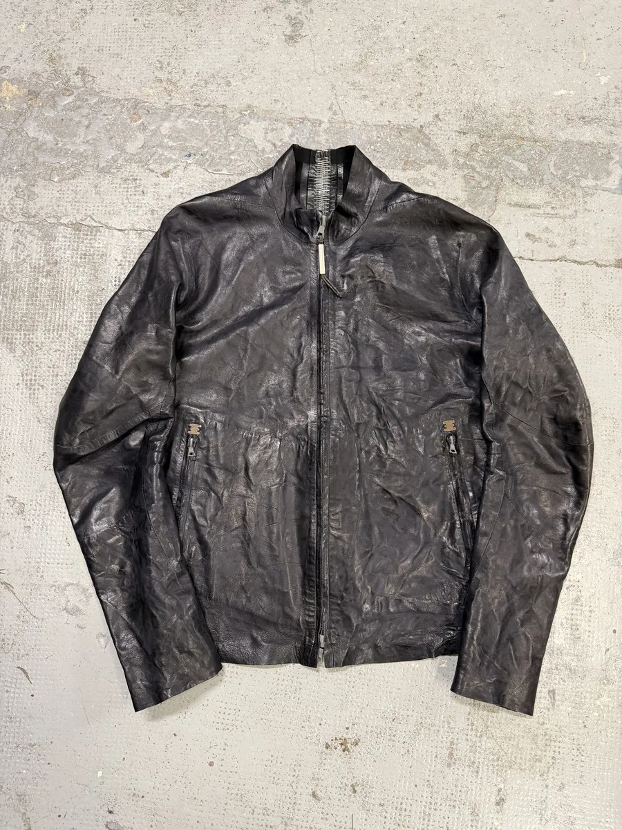 Isaac Sellam Dark Purple Backzip Premium Leather Avant-Garde Jacket - Image 2