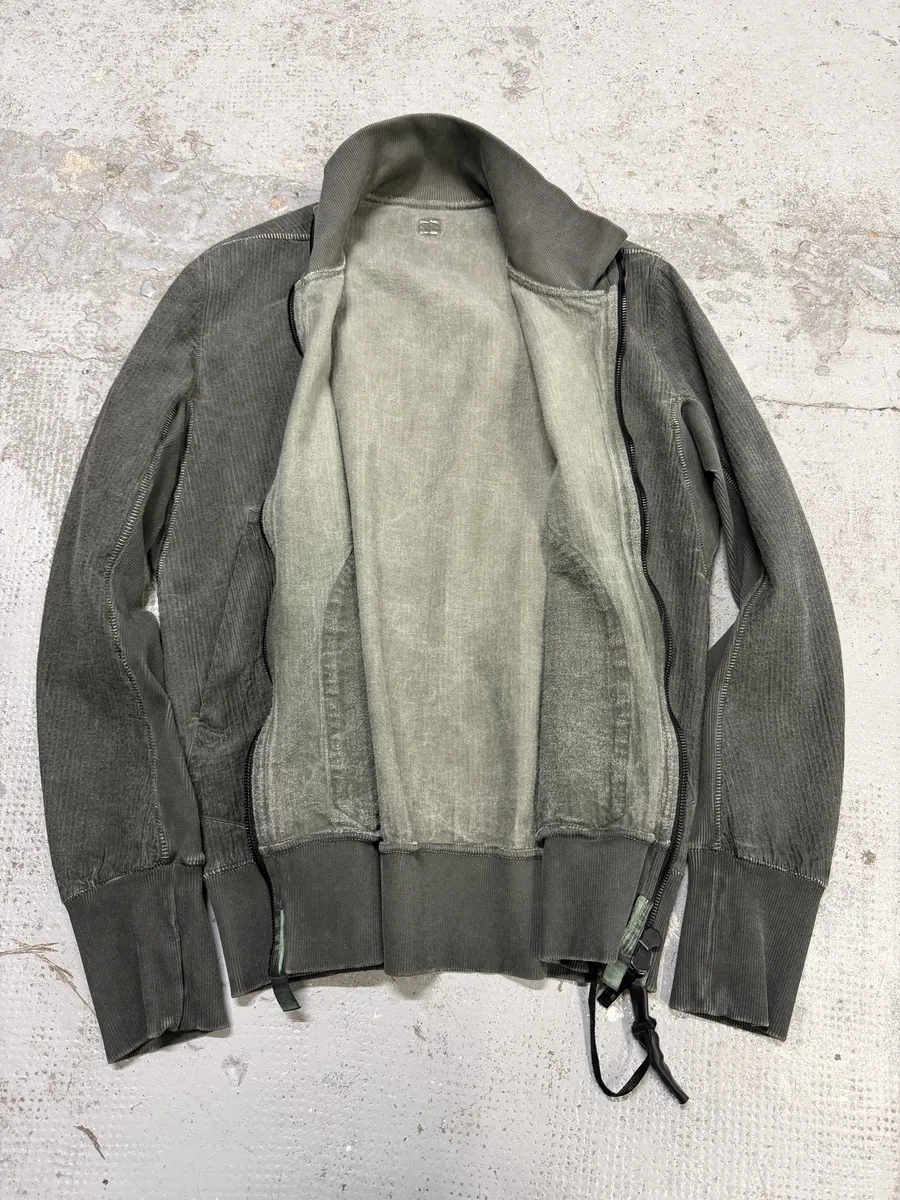 Isaac Sellam Highbomb Green Striped Army Bomber Jacket - Image 7