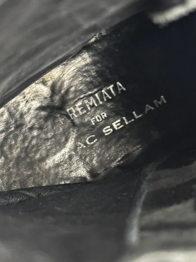 Isaac Sellam Premiata Black Crocodile Leather Combat Boots - Image 10