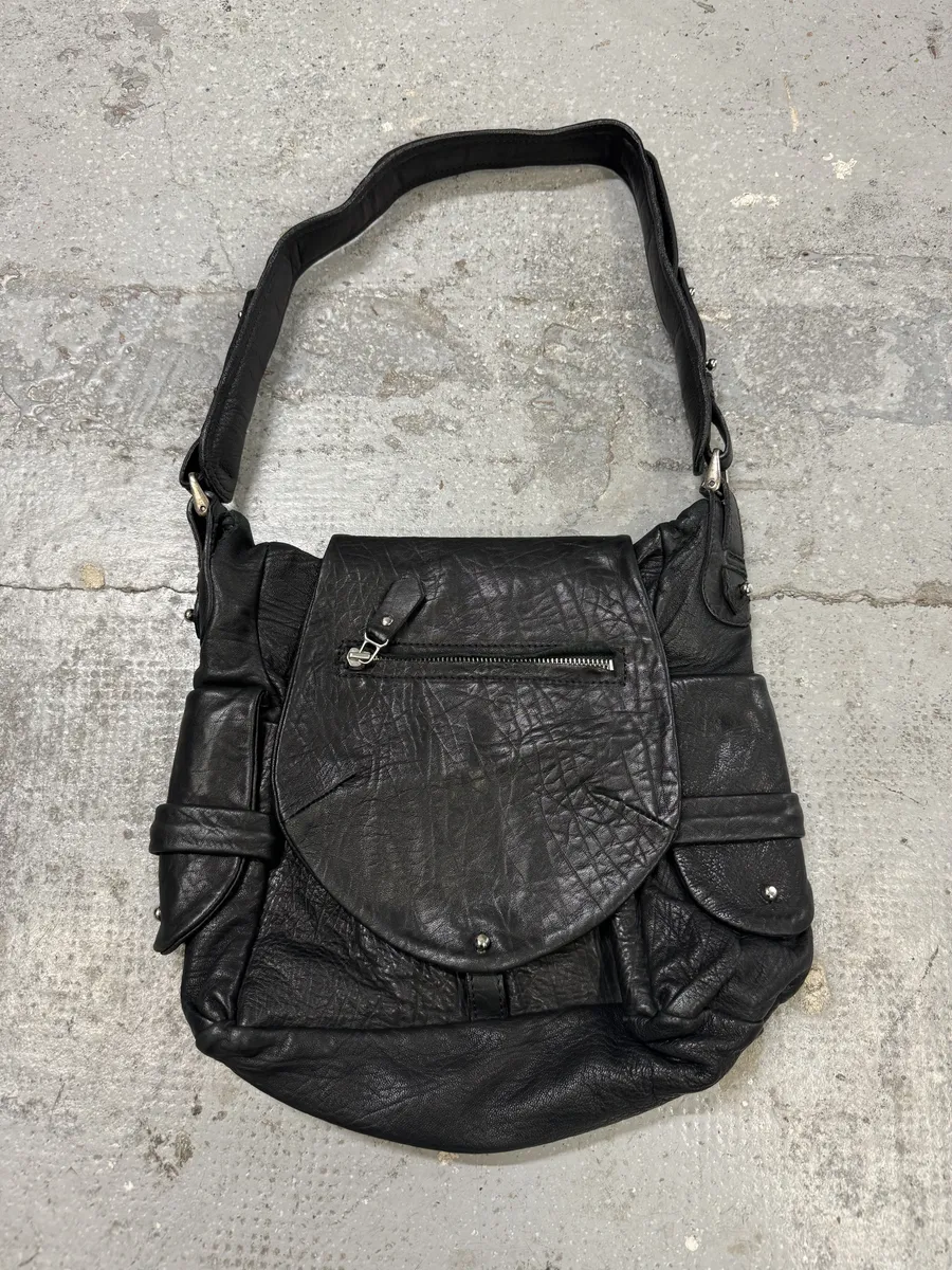 Isabel Marant Black Bubble Leather Shoulder Bag