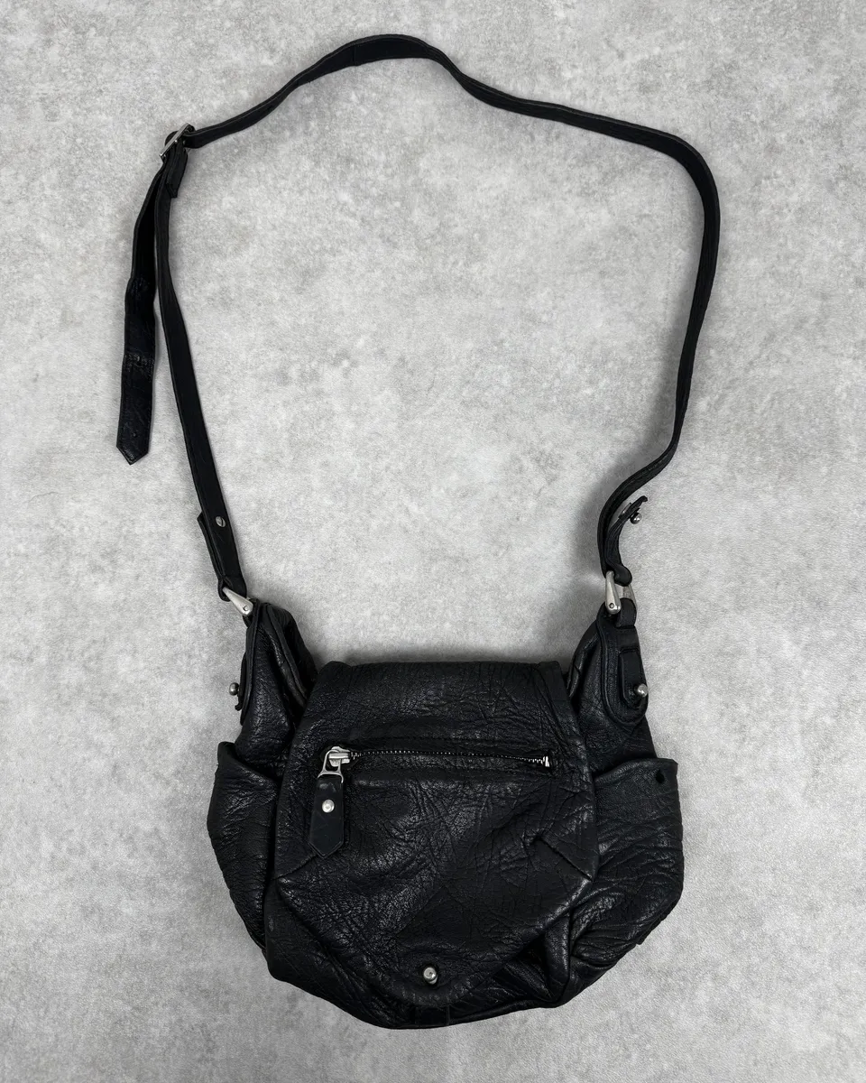 Isabel Marant Black Crinkled Leather Crossbody Bag