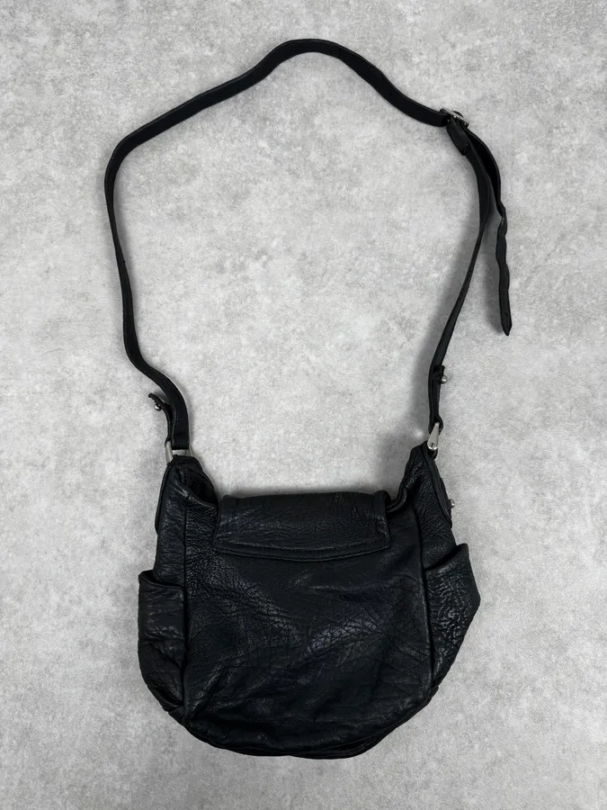 Isabel Marant Black Crinkled Leather Crossbody Bag - Image 4