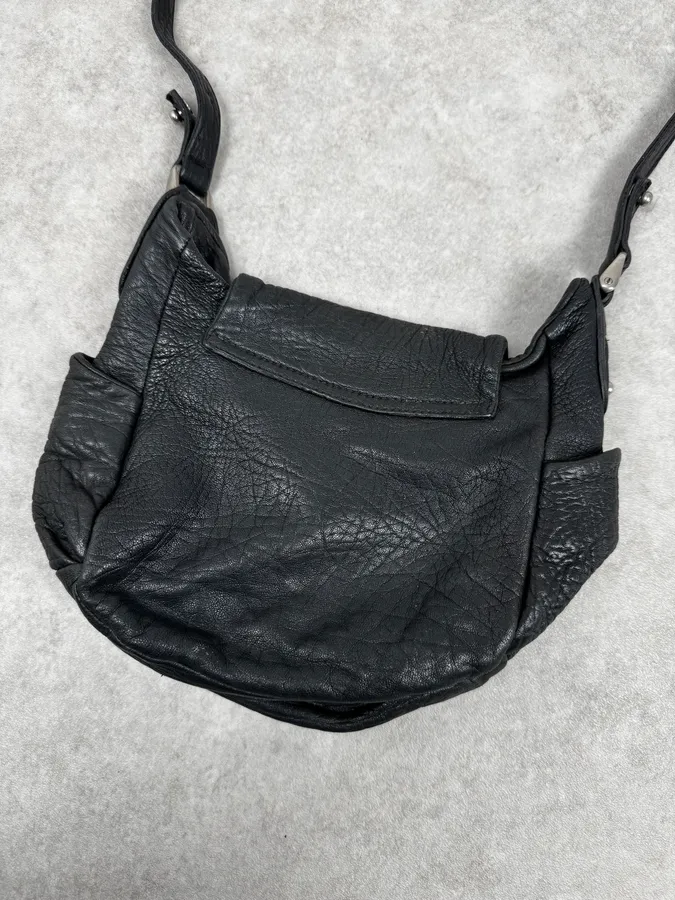 Isabel Marant Black Crinkled Leather Crossbody Bag - Image 6