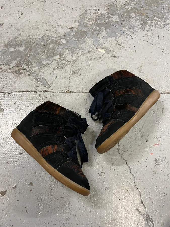 Isabel Marant Bobby Pony Hair Brown & Black Zebra Heels Shoes - Image 3