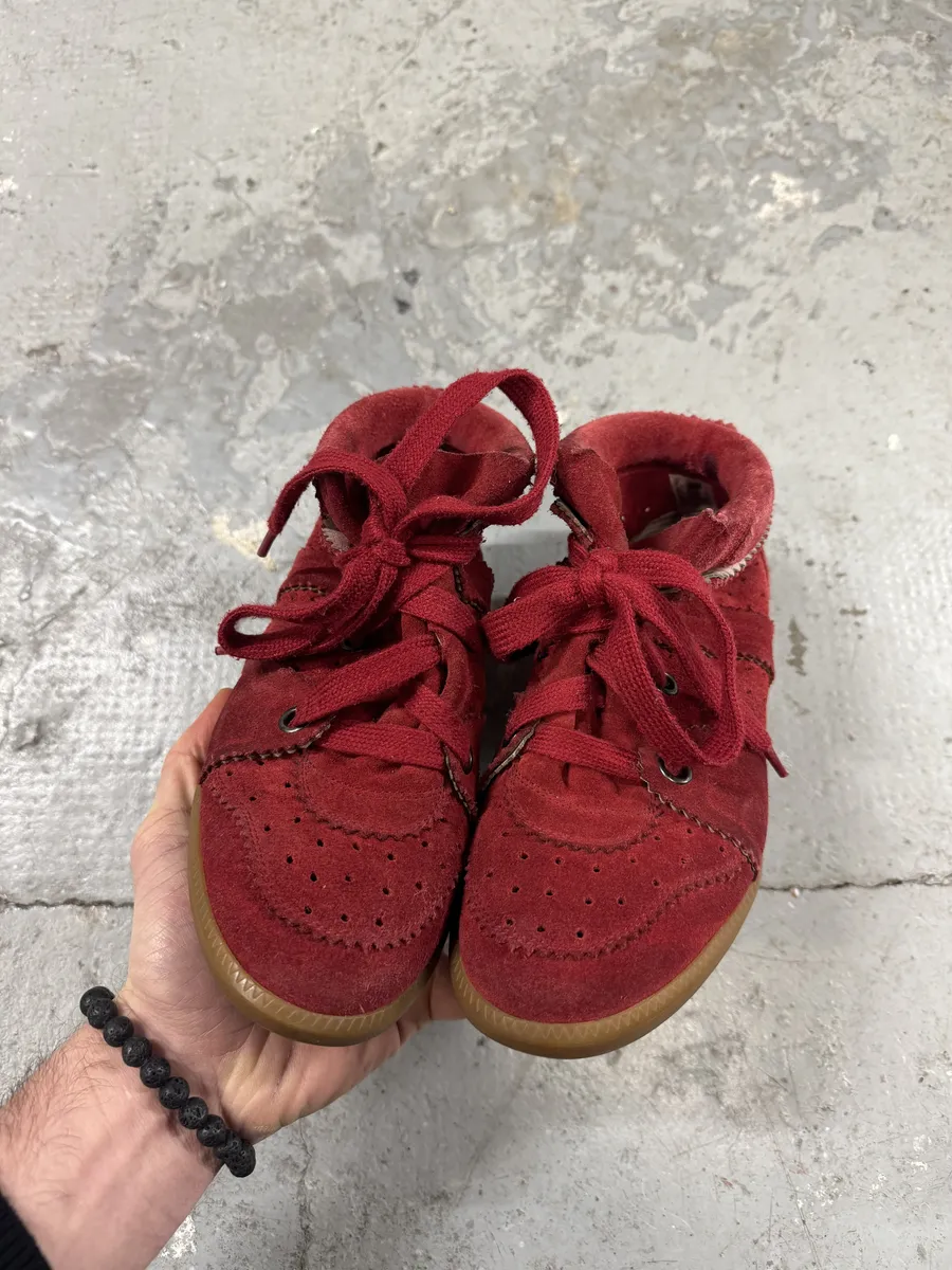 Isabel Marant Bobby Red Suede High Boots - Image 2