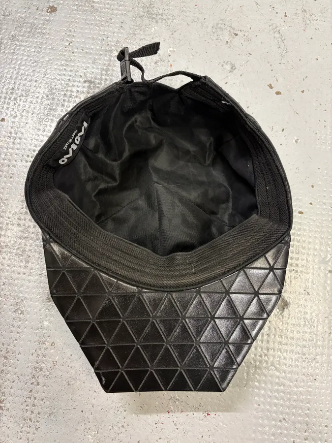 Issey Miyake Black Nylon Geometric Triangle Cap - Image 5