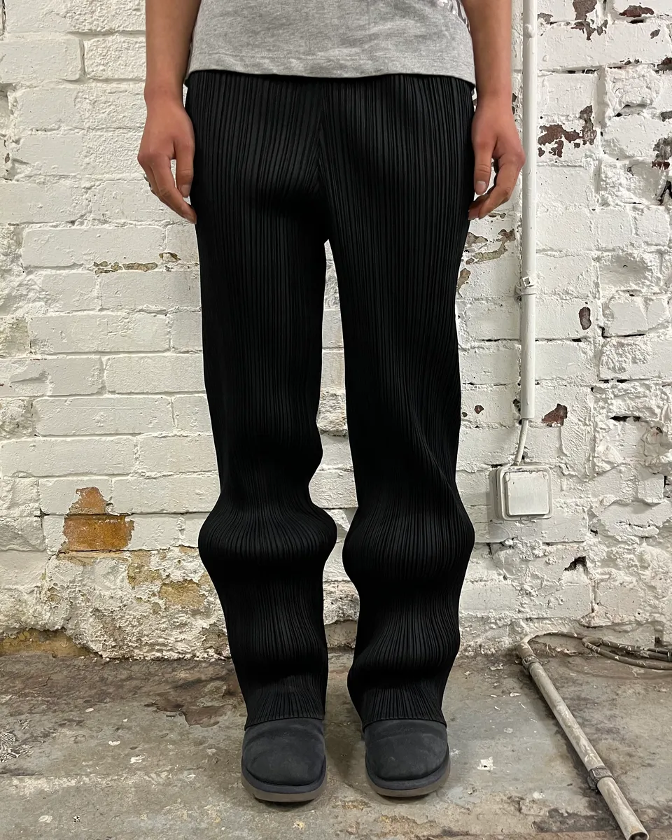 Issey Miyake Black Pleats Pants