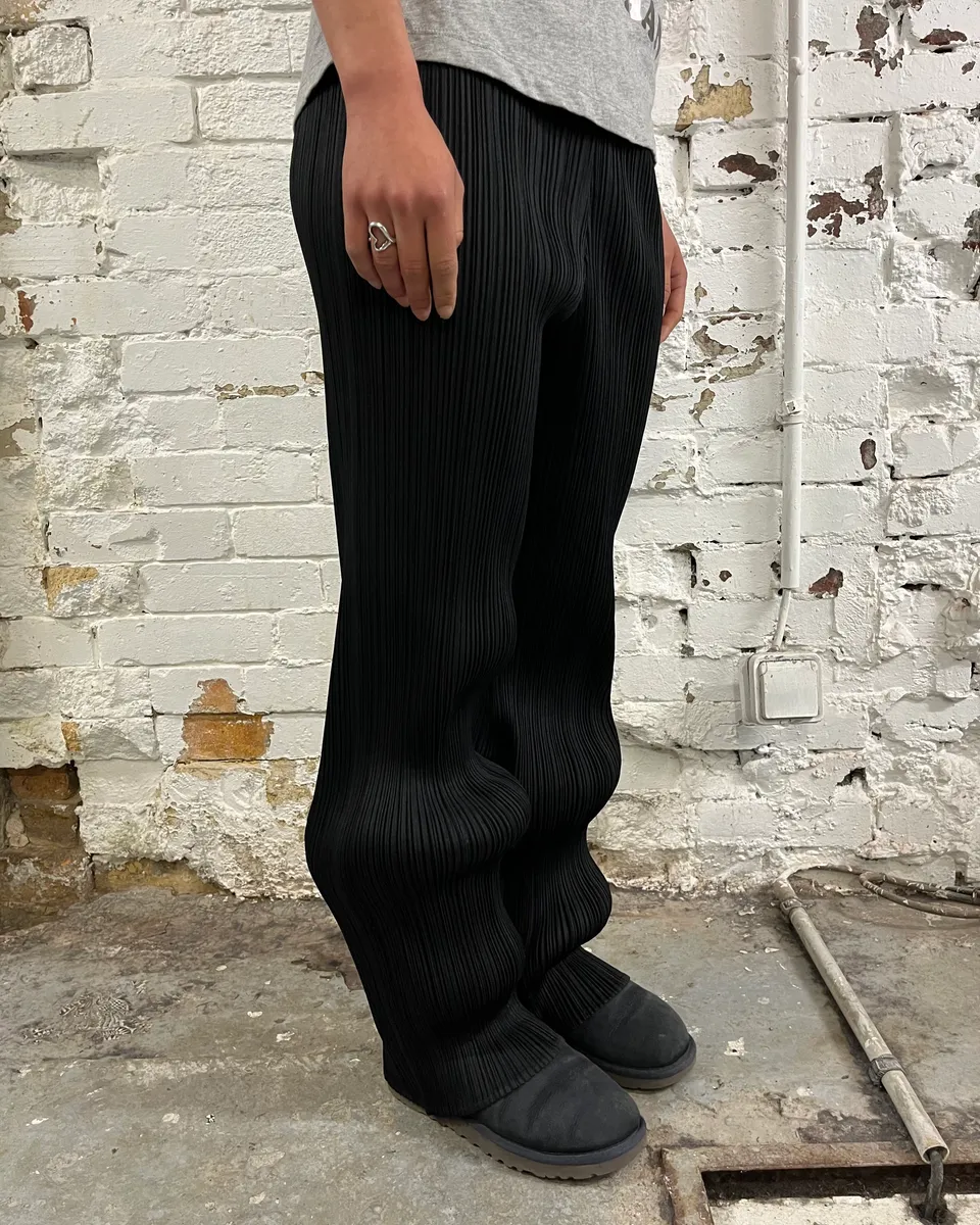 Issey Miyake Black Pleats Pants - Image 2