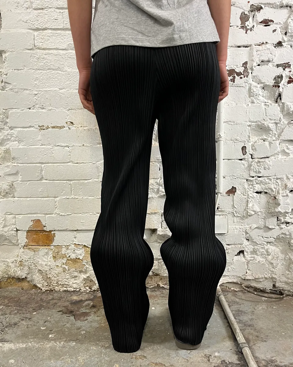 Issey Miyake Black Pleats Pants - Image 3