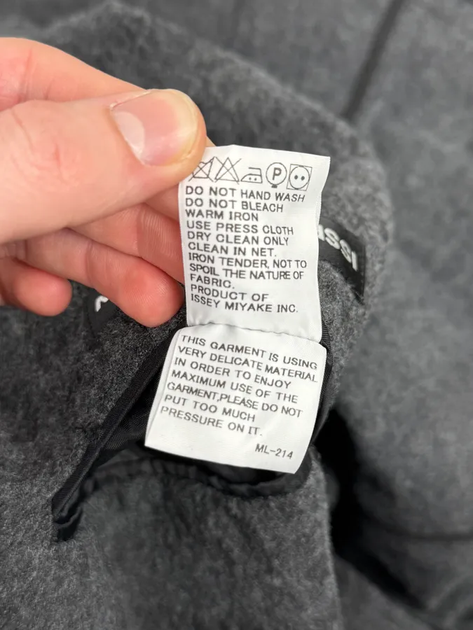 Issey Miyake Men Grey Wool Mozaic Blazer Jacket - Image 11