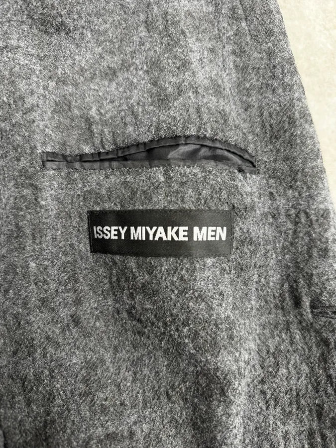Issey Miyake Men Grey Wool Mozaic Blazer Jacket - Image 9