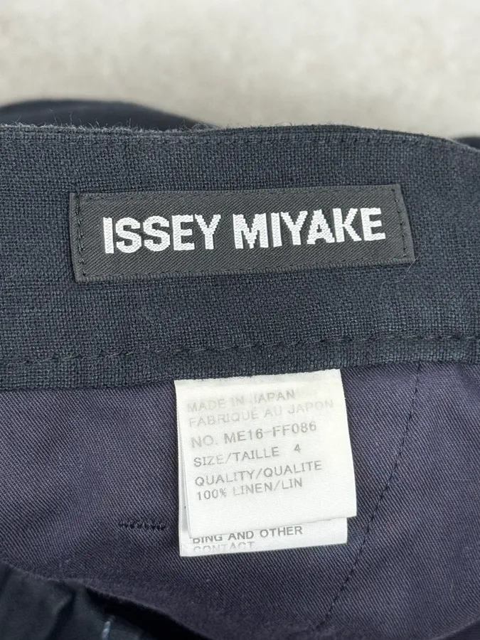 Issey Miyake Navy Linen Cozy Pants - Image 9
