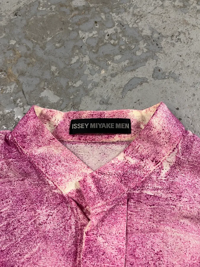 Issey Miyake Pink Textured Shirt - Image 8