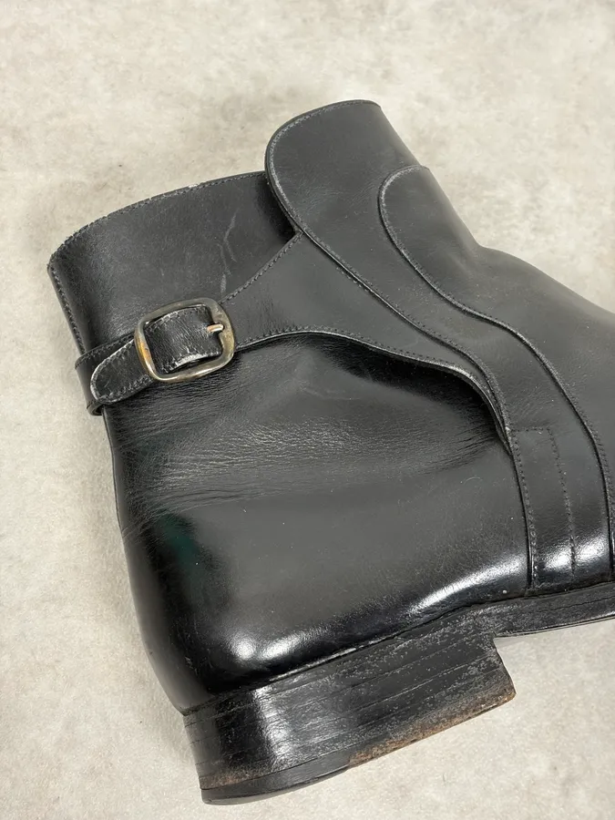 J.M. Weston Black Buckle Leather Boots - Image 10
